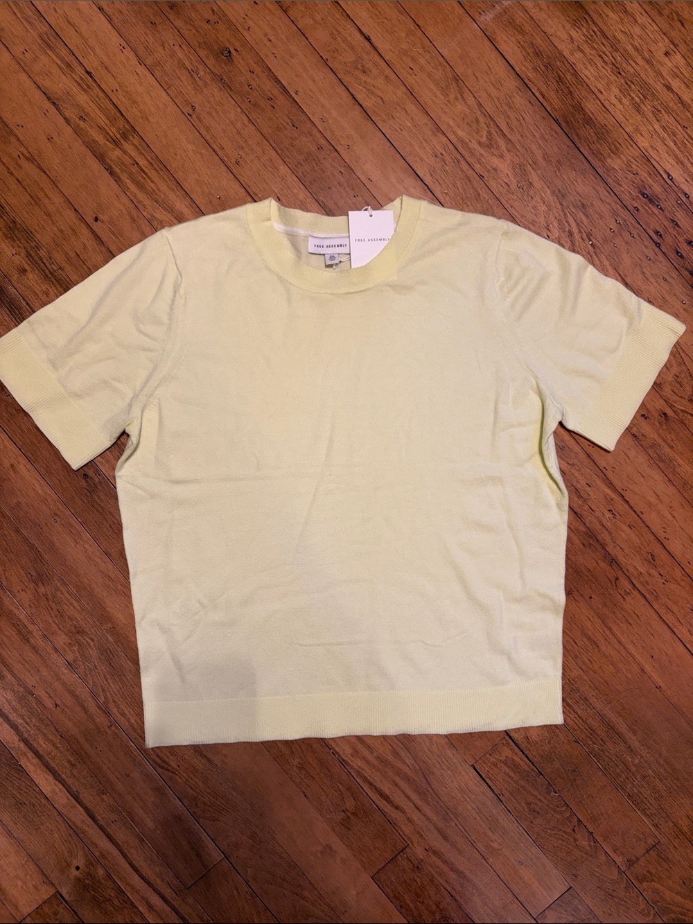 Bright Yellow Short Sleeve Knit Top